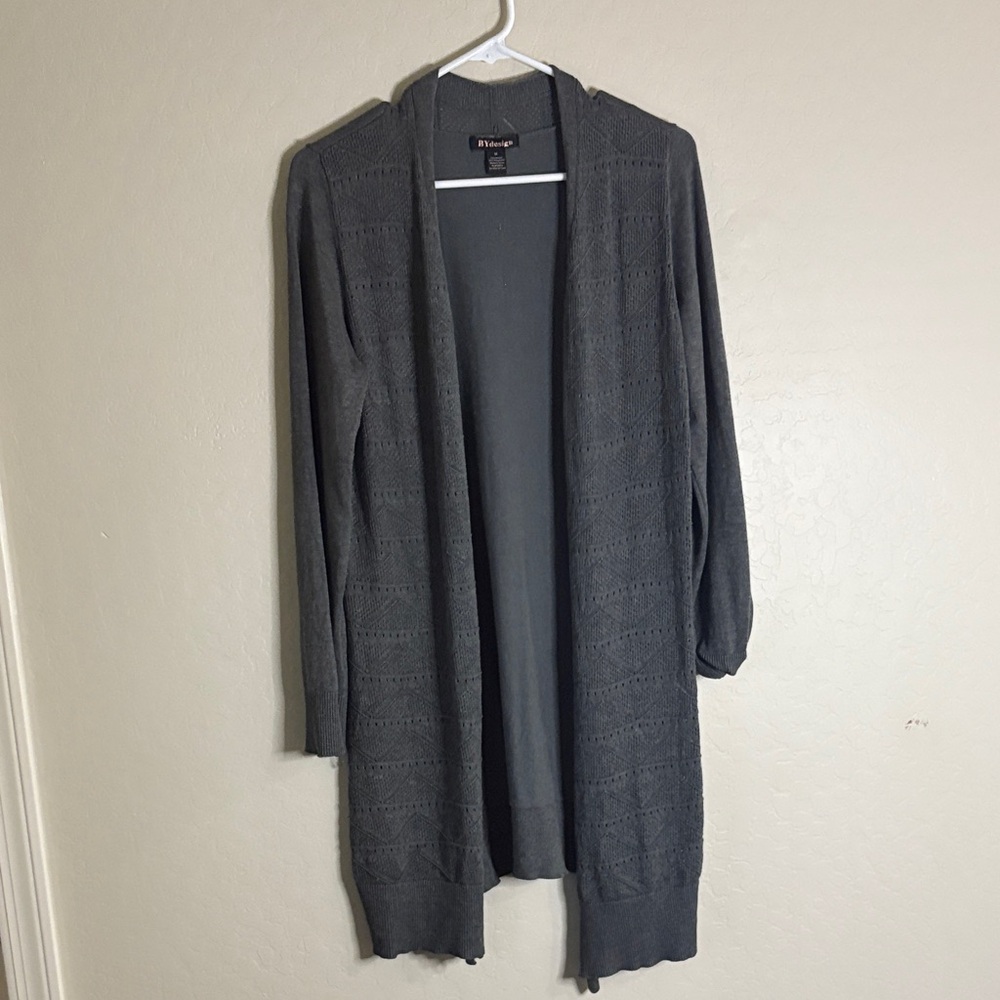 Gray Open-Front Cardigan - Picture 5 of 11
